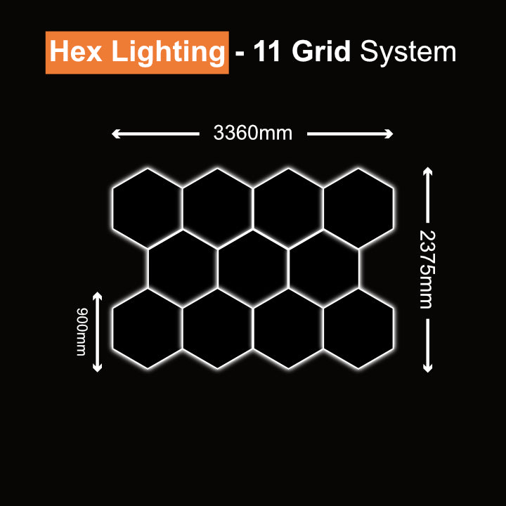 Hexagon LED Lighting Kit – 11 Hex Shapes (456W, 54,720lm)
