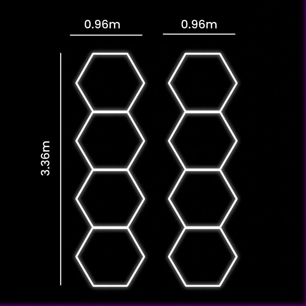 Hexagon LED Lighting Kit – 8 Hex Shapes (456W, 54,720lm)