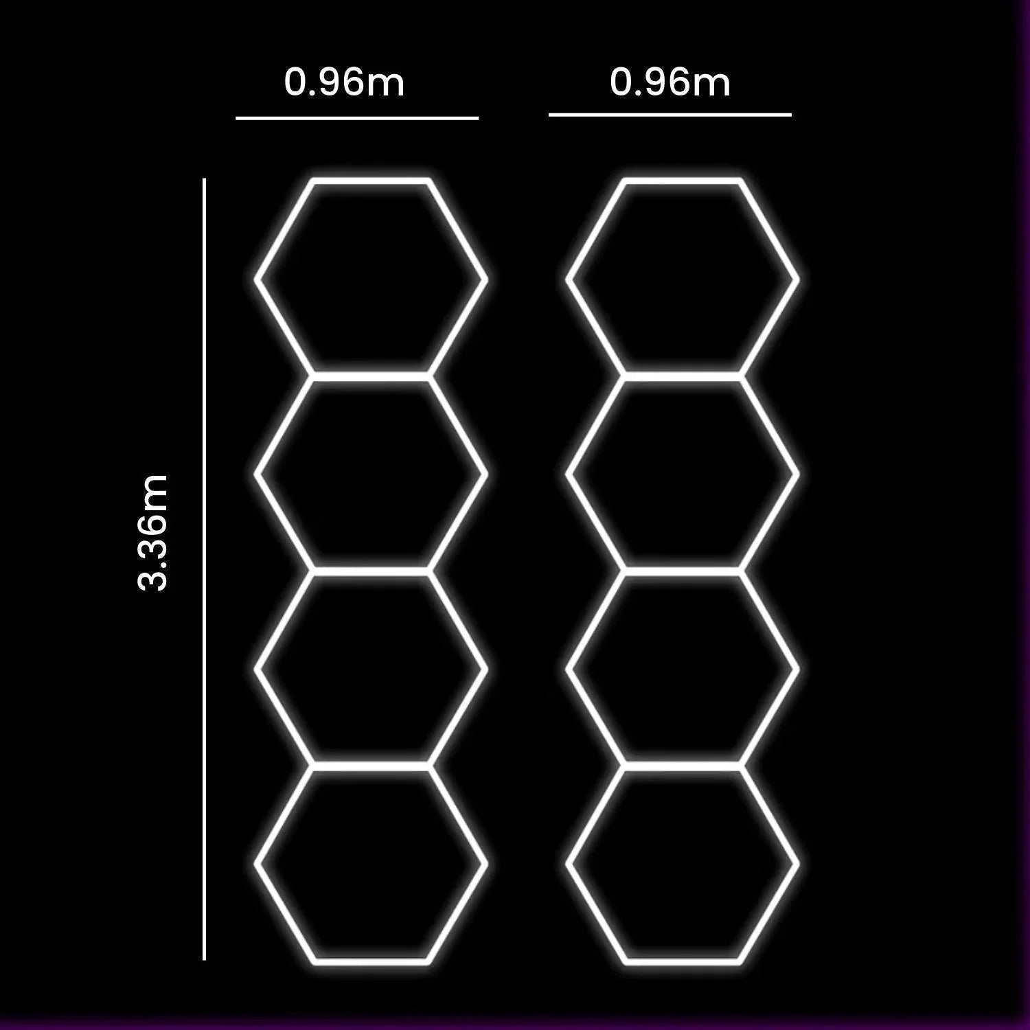Hexagon LED Lighting Kit – 8 Hex Shapes (456W, 54,720lm)